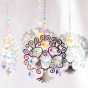 Suspension lumineuse pour intérieur arbre de vie et cœur de cristal