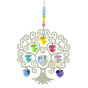 Arbre de vie feng shui cœur en cristal de couleur éclatante
