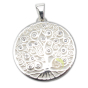 Arbre du monde pendentif argenté Swarovski vie Yggdrasil