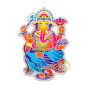 Autocollant fenêtre Ganesh translucide adhésif coloré intérieur extérieur