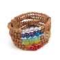 Bracelet manchette rudraksha, coco 7 chakras pierres minérales