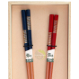 Baguettes boite cadeau japonaises set de 2 paires en bois naturel