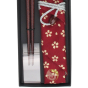 Coffret set japonais baguettes et housse en tissu de rangement 