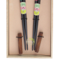 Lot de 2 paires de baguettes japonaises avec support en bois naturel coffret cadeau
