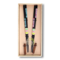 Baguettes japonaises lotus avec support coffret cadeau en bois