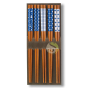 Baguette motif japonais en bois naturel coffret 5 paires design