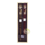 Baguettes torsadées japonaises coffret couple bois naturel fleurs de cerisier dorées