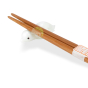 Pose baguette verre blanc pingouin japonais baguettes bambous 23 cm