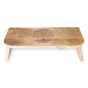Siège de méditation arbre de vie gravée hauteur 18/20,5 cm bois de manguier