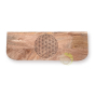 Banc bois méditation 18/20,5 cm sculpté fleur de vie 14 cm