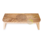 Siège de méditation fleur de vie gravée hauteur 18/20,5 cm bois de manguier