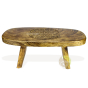 banc bois méditation 15cm sculpté fleur de vie 16cm 