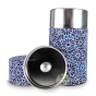 Boite à thé sakura bleu papier washi doule couvercle ouvert
