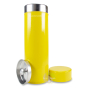 Boite ronde métallique double couvercle 100g jaune glossy