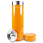Boite ronde métallique double couvercle 100g orange glossy