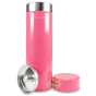 Boite ronde métallique double couvercle 100g rose glossy