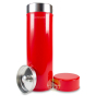 Boite ronde métallique double couvercle 100g rouge glossy