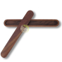 Boite en noyer pour baguettes protection et rangement 