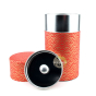 seigaiha boîte thé design japonais rouge or double couvercle