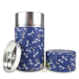 Rangement alimentaire thé infusion tisane boite japonaise papier washi bleu