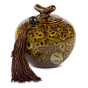 Conservation thé porcelaine émaillée 300ml design jaune boite thé