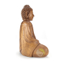 Statuette bouddha méditation bois sculpté chance bonheur