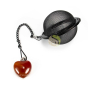 Boule à thé noir et cœur de cornaline pour infuser
