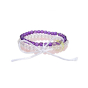 Ensemble 3 bracelets fantaisies pierre minérale améthyste cristal de roche quartz rose 