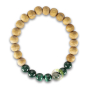 Bracelet malachite et bois de santal de 50mm avec élastique