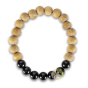 Bracelet tourmaline et bois de santal de 50mm avec élastique