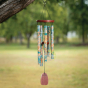 Carillon marbré accordé 5 tubes en aluminium et bois de fresnes de 61cm