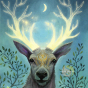 Carte postale animalier cerf cornes d'or papier FSC organic