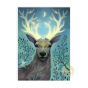 Carte postale cerf cornes d'or organic en papier FSC et encre 100% naturelle