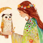 Carte postale hibou de la sagesse en papier FSC organic avec enveloppe encre 100% naturelle 