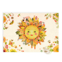 Carte postale double avec enveloppe soleil papier FSC organic encre 100% naturelle