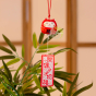 Clochette neko daruma deign japonais en céramique rouge
