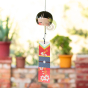 Carillon cristal japonais kokeshi verre soufflé peint à la main