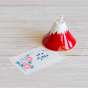 Clochette japonaise rouge représentant le Mont Fuji 