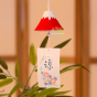 Carillon céramique japonais rouge Mont Fuji de 29 cm