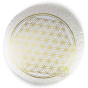 Coussin blanc fleur de vie imprimé or déhoussable coton bio