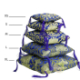 Coussin bol tibétain bleu & or support fabrication artisanale