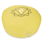 Coussin jaune 3ème chakra brodé pour méditer