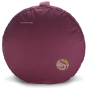 Coussin de sol violet rouge déhoussable en coton bio garni de cosses de sarrasin