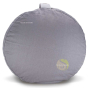 Coussin de sol gris déhoussable en coton bio garni de cosses de sarrasin