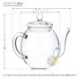 Dimensions théière verre borosilicate 500ml pour fleurs de thé 