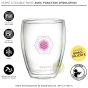 Verre double paroi fleur de vie Creano 250 ml pour thé ou café