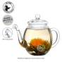 Théière verre soufflé en bouche 500ml pour fleur de thé, fait main