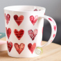 Mug Cupti 500ml hearts bone china pour thé ou infusion