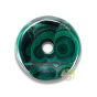 Pendentif Pi chinois donut en malachite Ø 40mm pièce unique