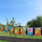 Bouddha lotus guirlandes de 7 drapeaux couleurs extérieur intérieur